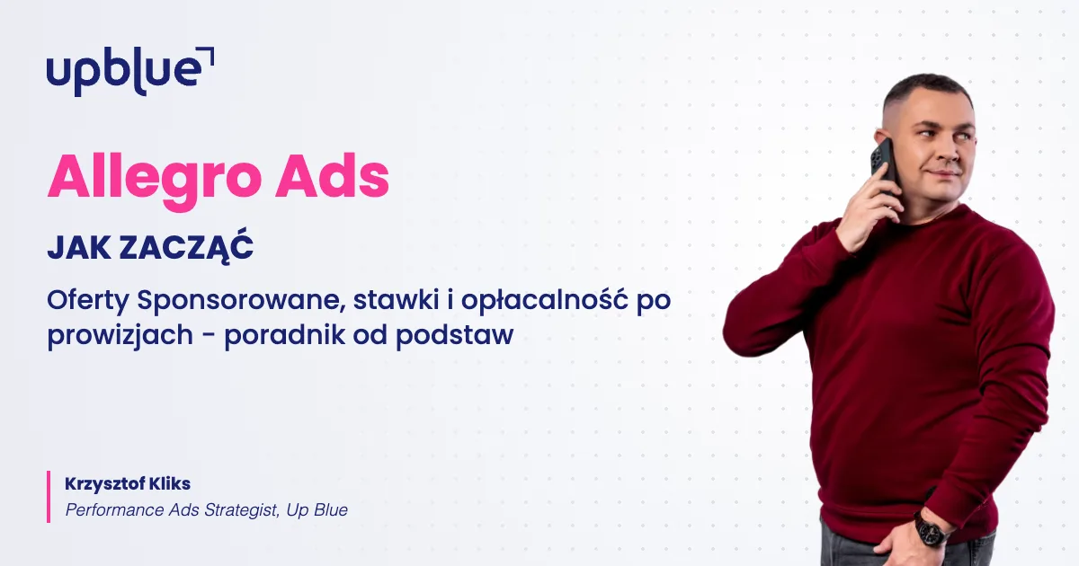 Allegro Ads - jak zacząć - okładka poradnika, autor Krzysztof Kliks, Up Blue