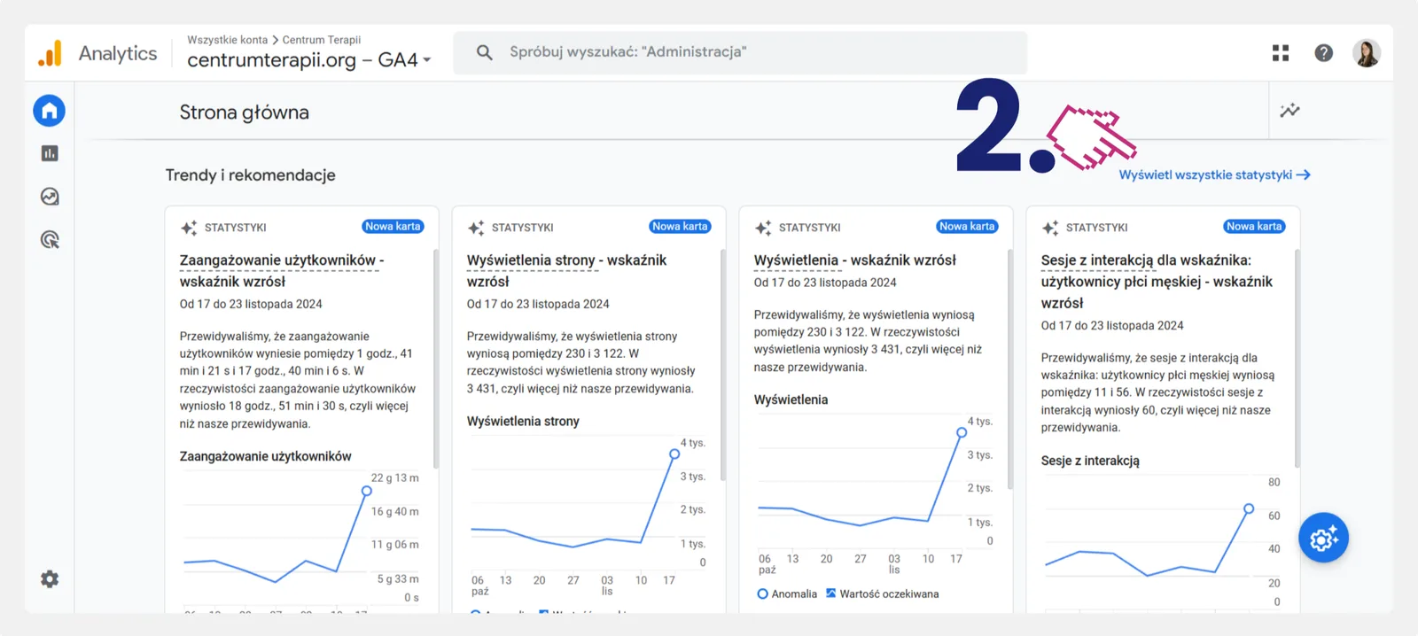 Segment Trendy i rekomendacje w GA4