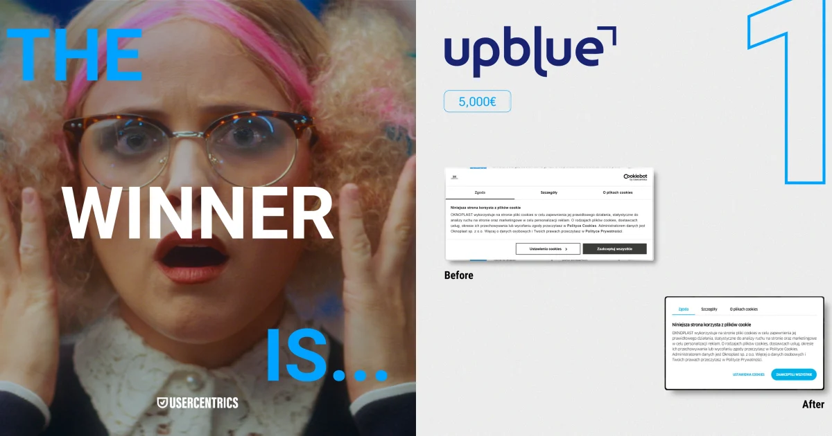Case study Up Blue „Ponad 97% zgód na cookies. Trzy lata z rzędu.” - Cookiebot dla Oknoplast, zwycięzca Battle of the Banner 2024