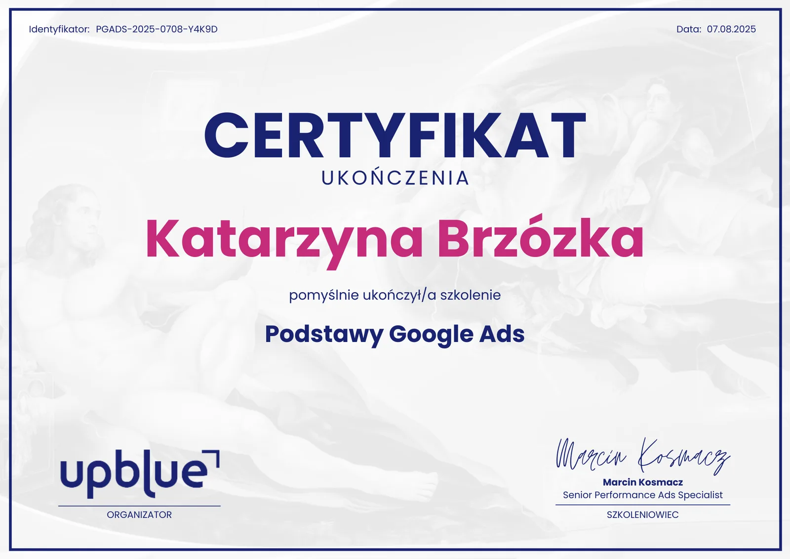 Certyfikat Podstawy Google Ads - Katarzyna Brzózka