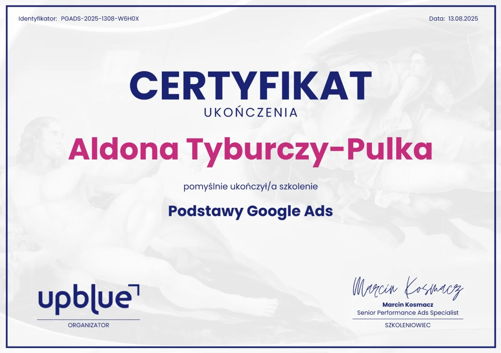 Certyfikat Podstawy Google Ads - Aldona Tyburczy-Pulka